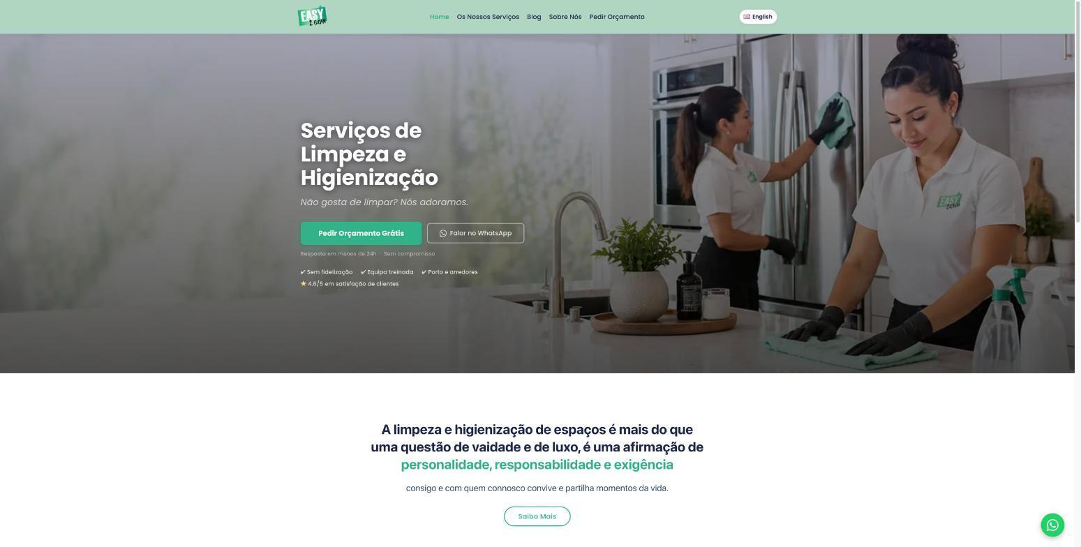 Site da Easy2Clean