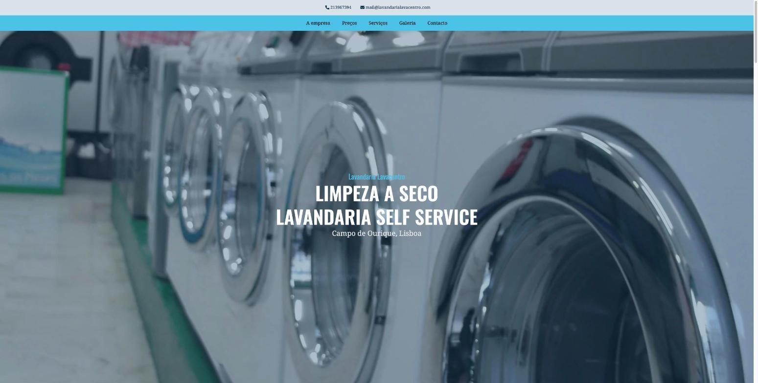 Site da Lavandaria Lavacentro